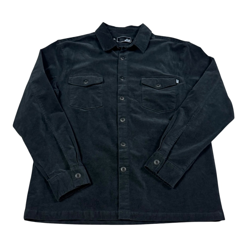...LOST Cotton Spandex Black Corduroy Button Down Jacket Men's XL